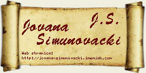 Jovana Šimunovački vizit kartica